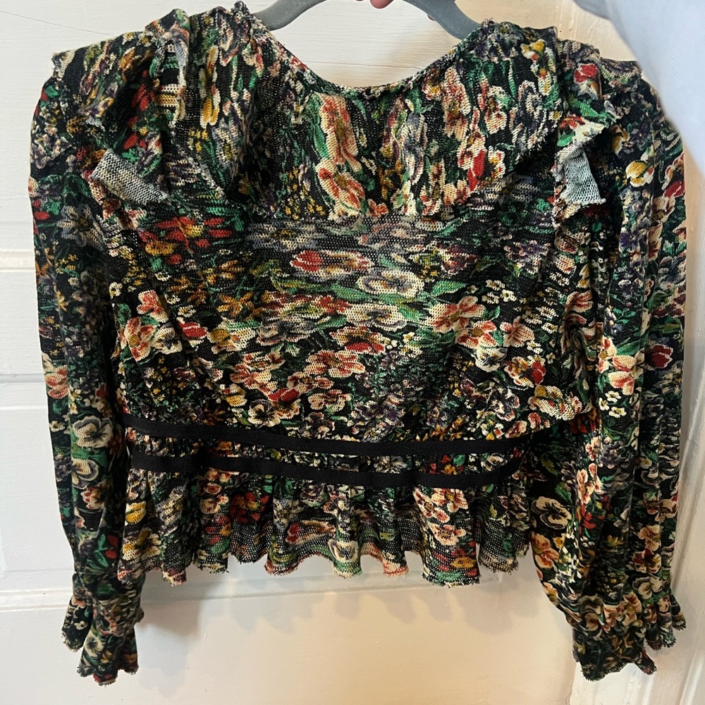 Free People Floral Ruffle Top - Picture 3 of 6